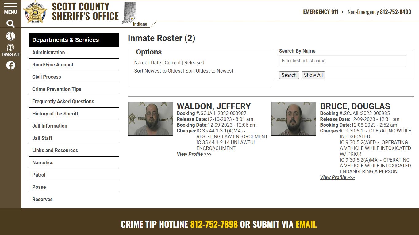 Inmate Roster - Released Inmates Booking Date Descending - Scott County ...
